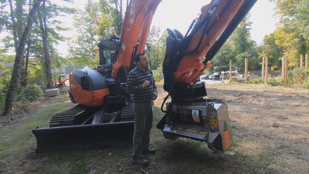 Demo and Walkaround of Kubota KX080 Excavator & FAE BL1 Forestry Head